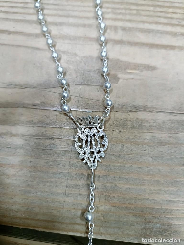 Antig&uuml;edades: Excelente rosario de plata - Foto 3