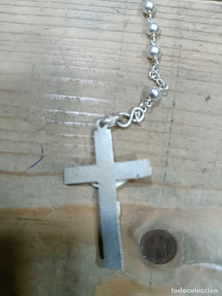 Antig&uuml;edades: Excelente rosario de plata - Foto 5