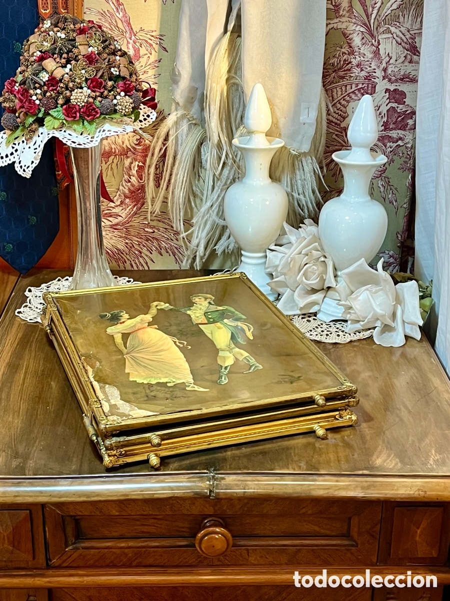 Antig&uuml;edades: Espejo tr&iacute;ptico de viaje - Foto 2
