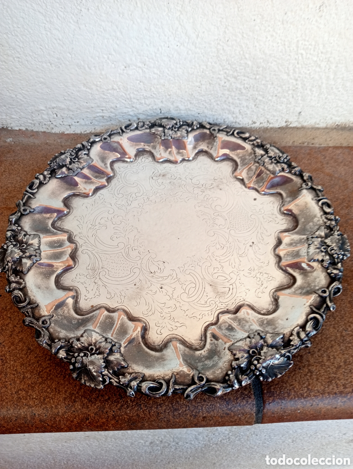 Antig&uuml;edades: Centre de plata Inglesa ba&ntilde;o en planta - Foto 2