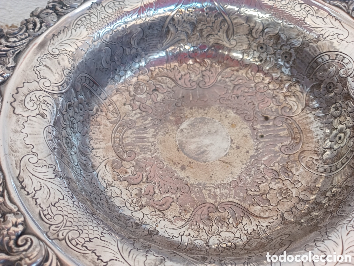 Antig&uuml;edades: Centre de plata Inglesa ba&ntilde;o en planta - Foto 6