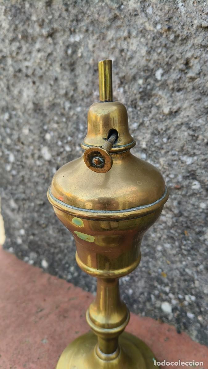 Antig&uuml;edades: Lampe a huile 1900 laiton - Foto 5