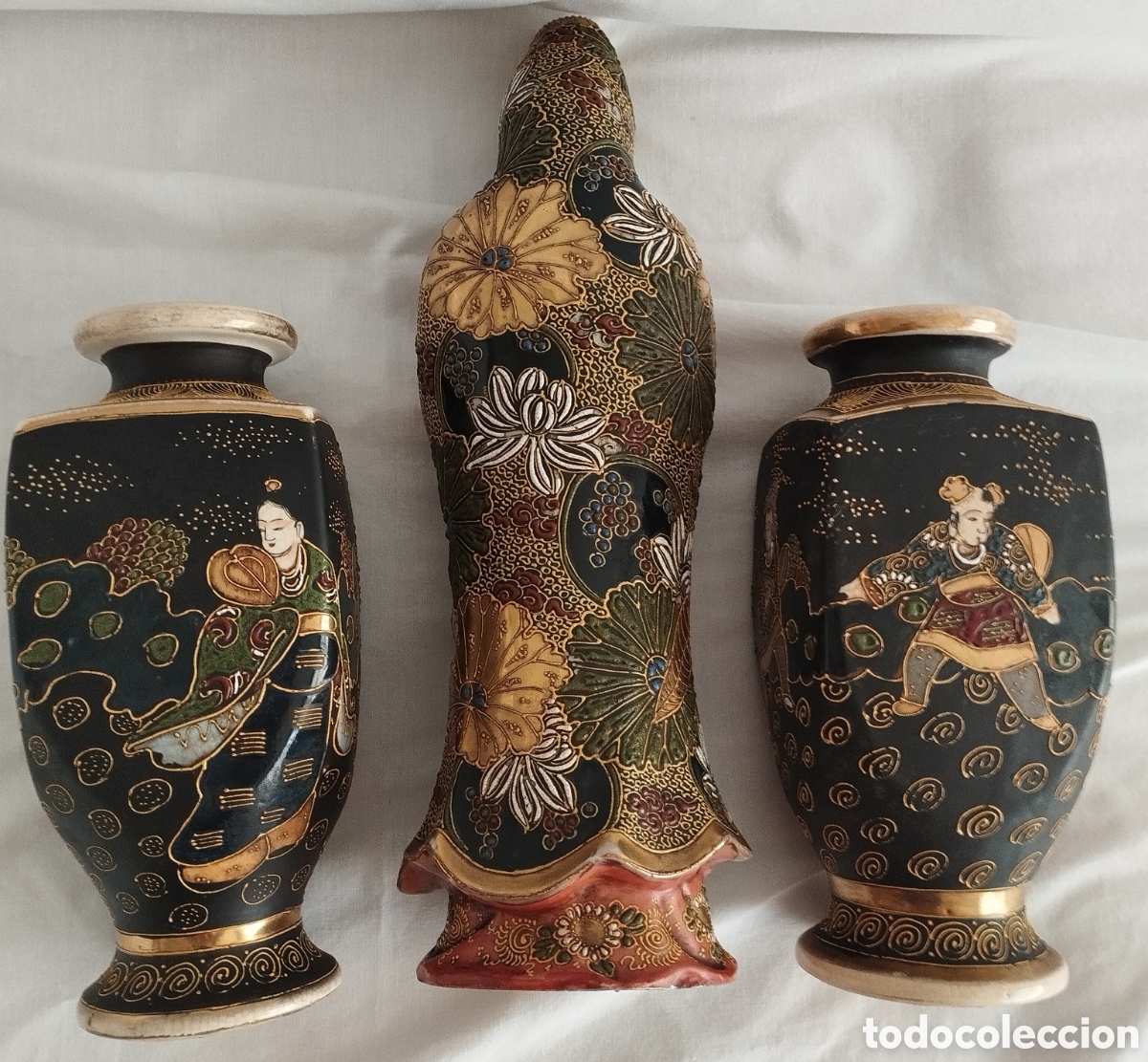 Antig&uuml;edades: Antigua Figura y Jarrones Japoneses. - Foto 11