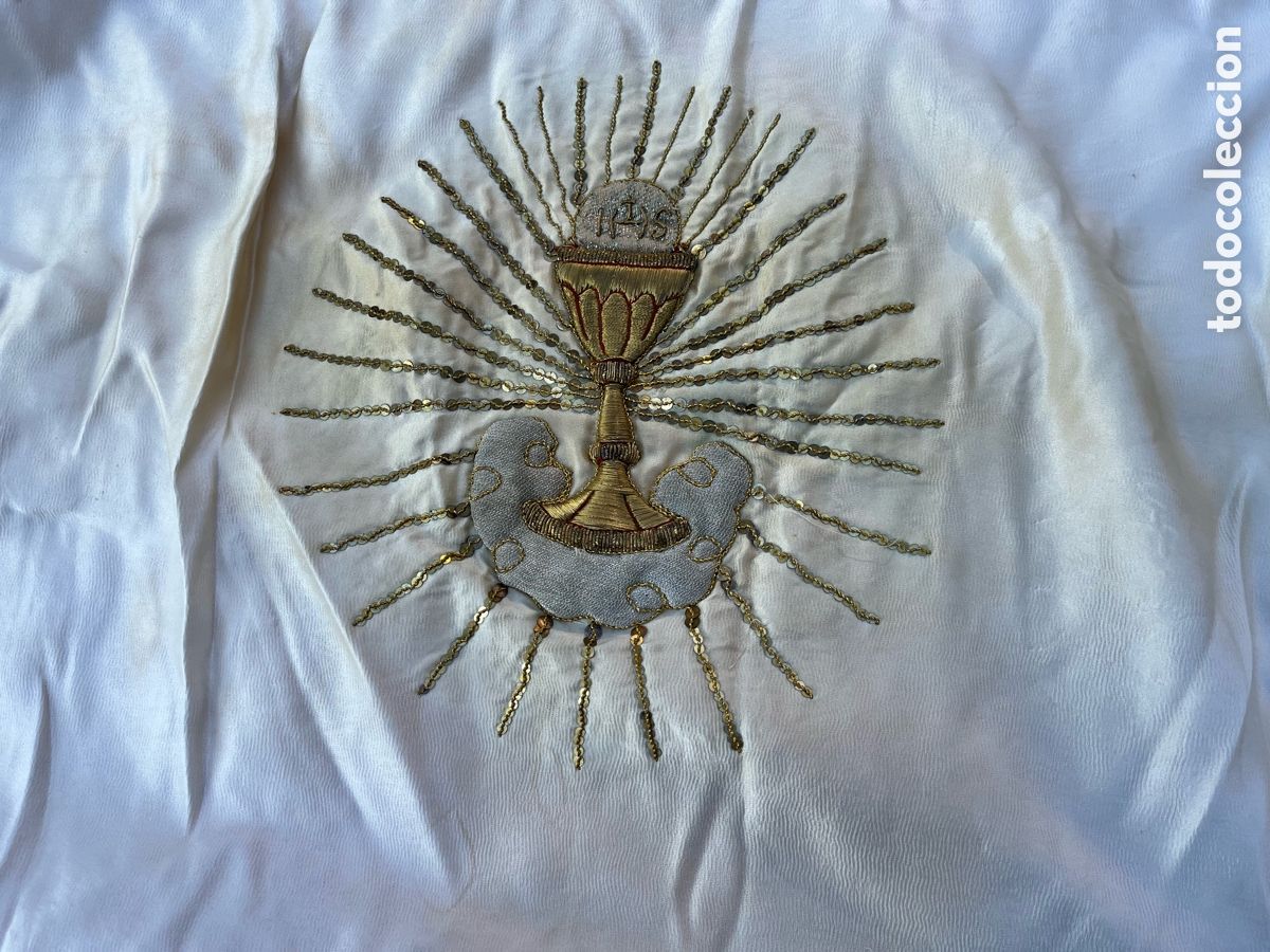 Antig&uuml;edades: FRONTAL DE ALTAR BORDADO HILO ORO - Foto 1