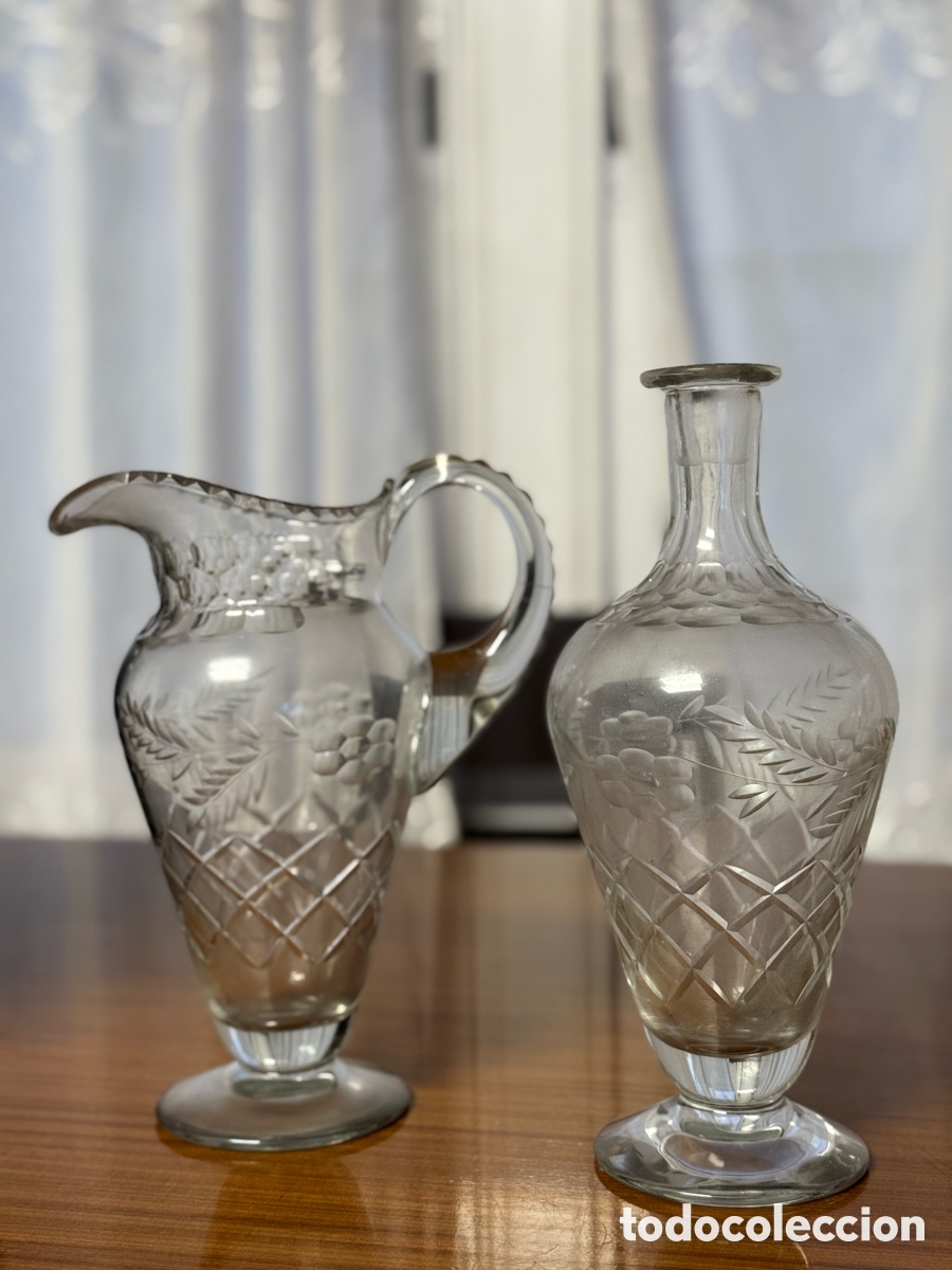 Antig&uuml;edades: Juego 35 Copas Cristal Tallado - Foto 3