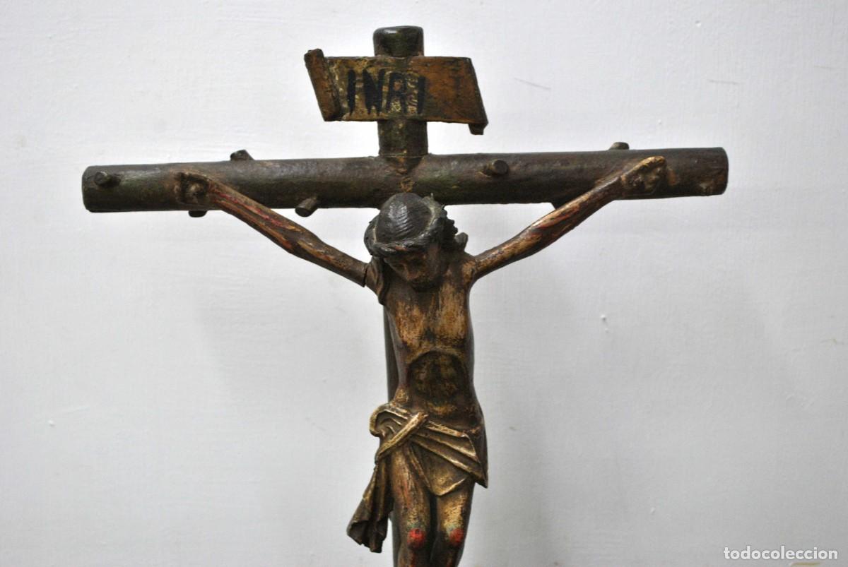 Antig&uuml;edades: CRUCIFIJO DE MADERA SIGLO XVIII - Foto 2