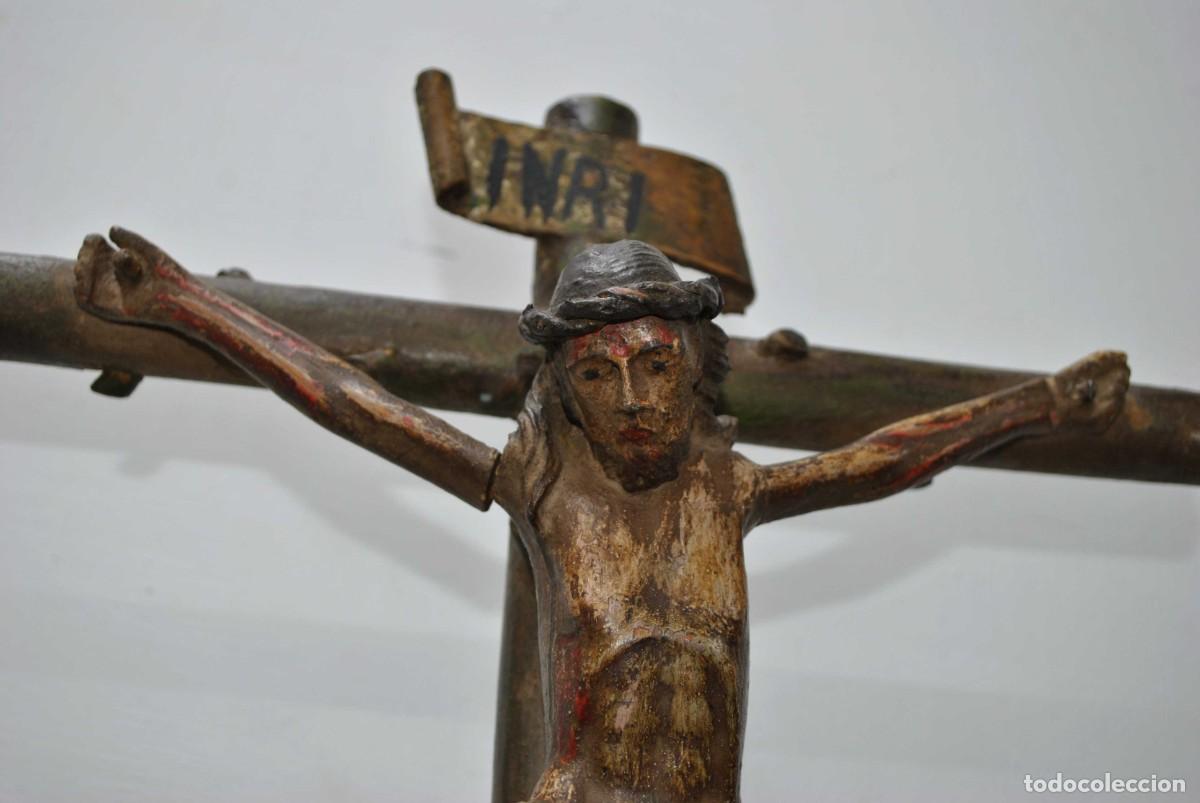 Antig&uuml;edades: CRUCIFIJO DE MADERA SIGLO XVIII - Foto 4