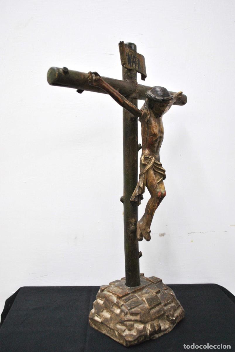 Antig&uuml;edades: CRUCIFIJO DE MADERA SIGLO XVIII - Foto 7