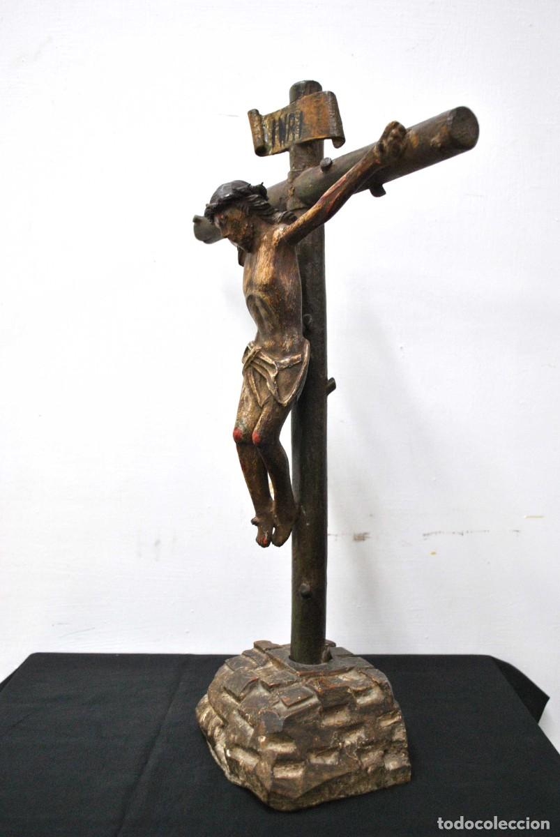 Antig&uuml;edades: CRUCIFIJO DE MADERA SIGLO XVIII - Foto 8