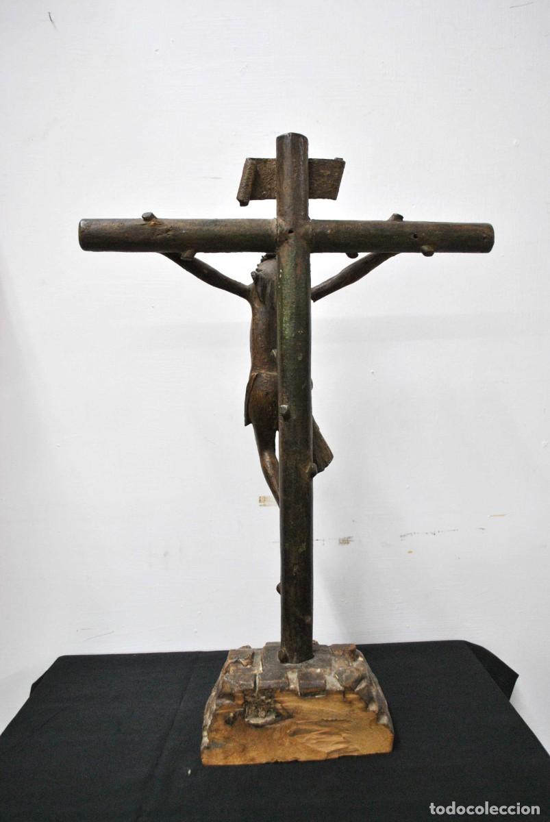 Antig&uuml;edades: CRUCIFIJO DE MADERA SIGLO XVIII - Foto 9