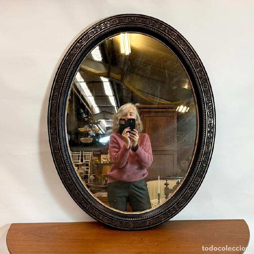 Antig&uuml;edades: Espejo Antiguo con Marco Oval - Foto 2