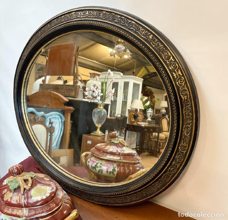 Antig&uuml;edades: Espejo Antiguo con Marco Oval - Foto 3