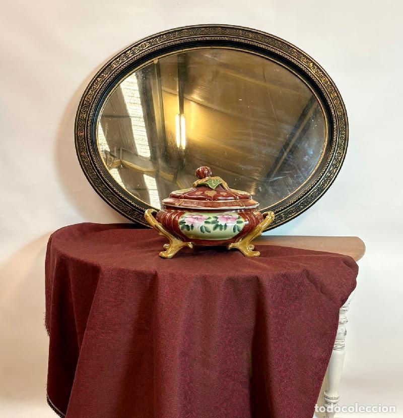 Antig&uuml;edades: Espejo Antiguo con Marco Oval - Foto 6