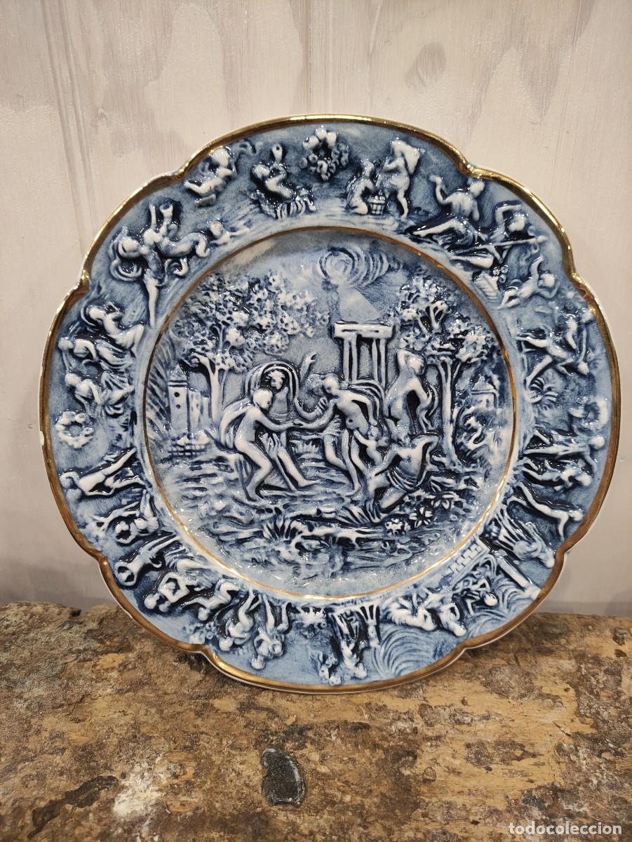 Antig&uuml;edades: Plato cer&aacute;mica Capodimonte - Foto 1