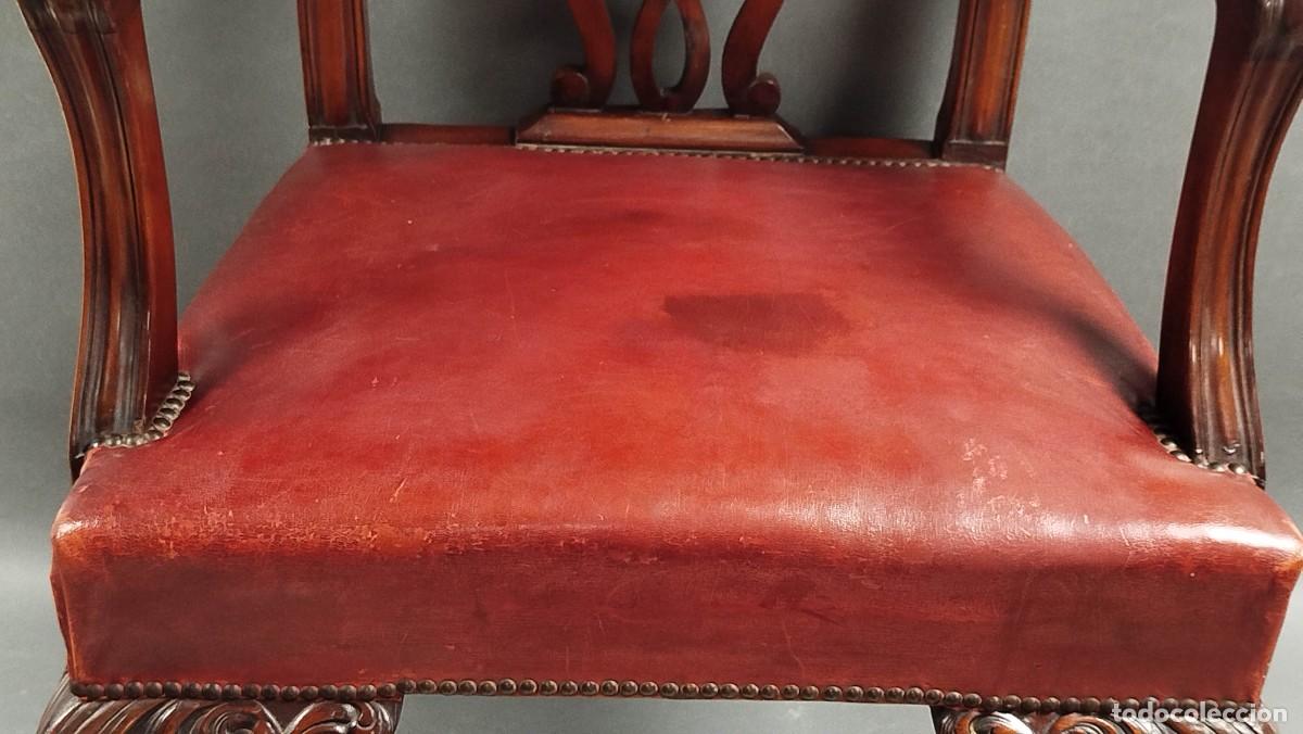 Antig&uuml;edades: BUTACA DE CAOBA ESTILO CHIPPENDALE - Foto 5