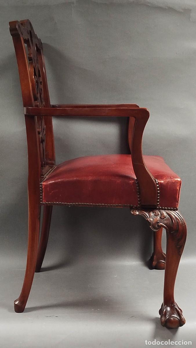 Antig&uuml;edades: BUTACA DE CAOBA ESTILO CHIPPENDALE - Foto 8