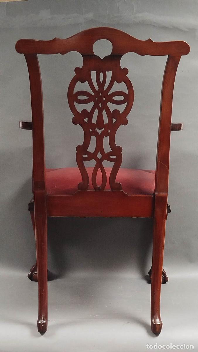 Antig&uuml;edades: BUTACA DE CAOBA ESTILO CHIPPENDALE - Foto 9