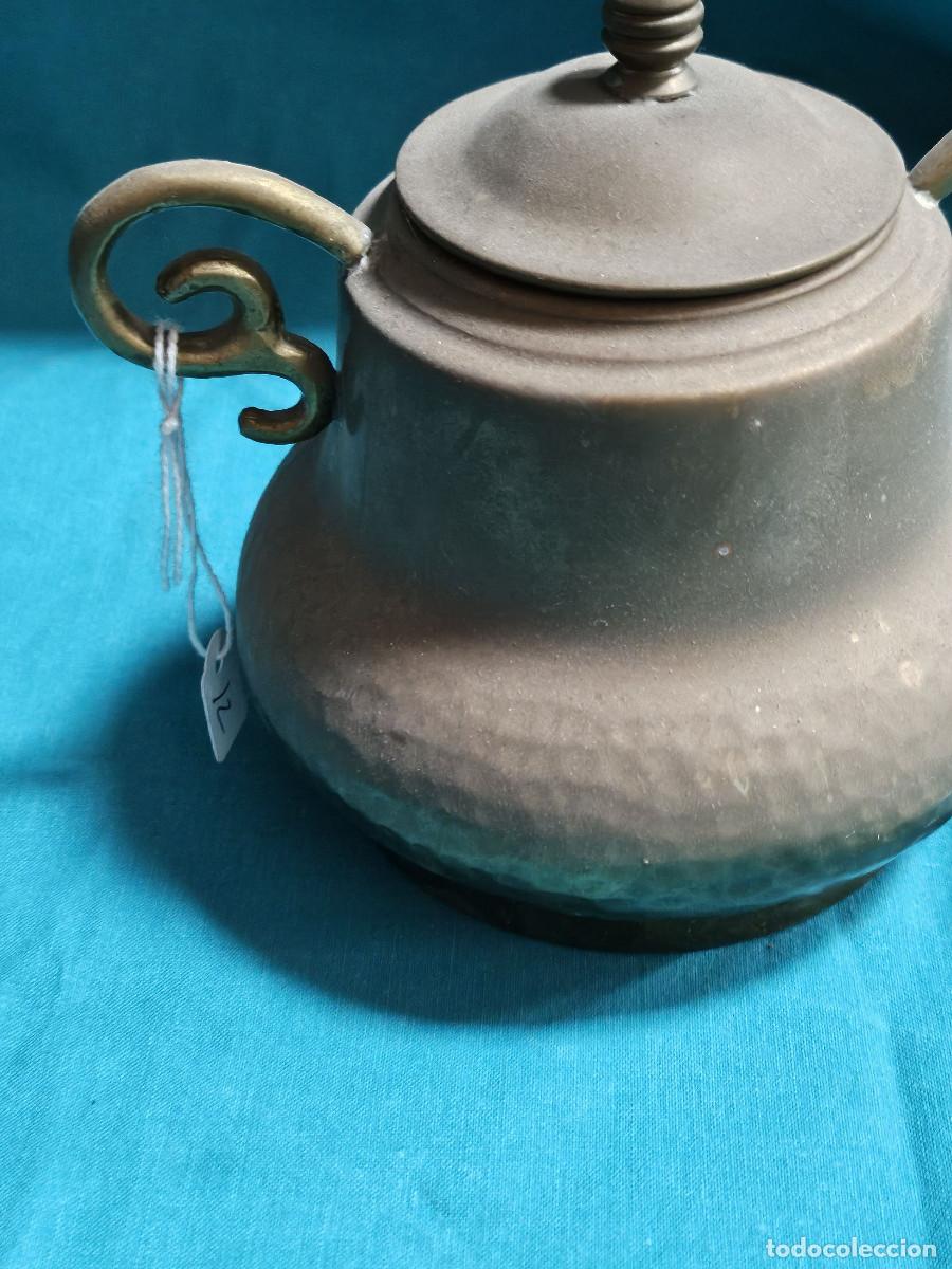 Antig&uuml;edades: azucarero de metal antiguo - Foto 3