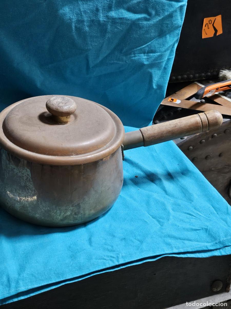 Antig&uuml;edades: cazuela con tapa de cobre - Foto 1