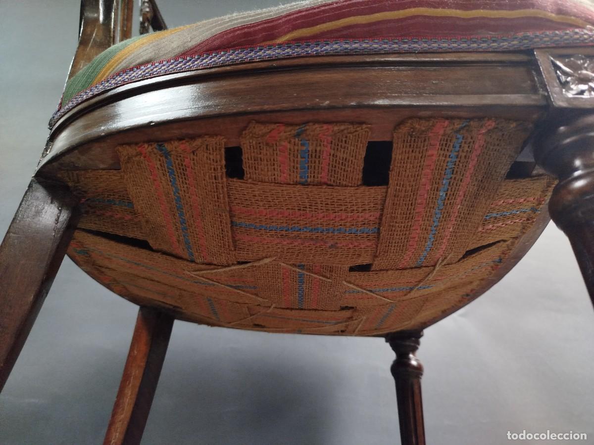 Antig&uuml;edades: SILLA DE MADERA TALLADA - Foto 11