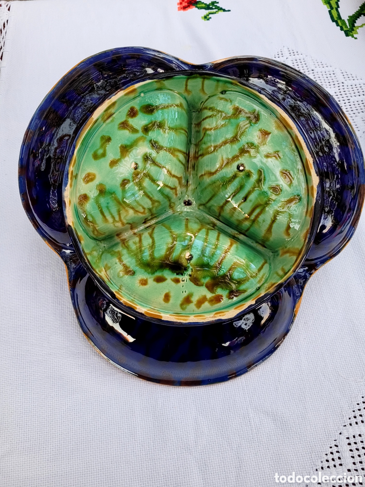 Antig&uuml;edades: Plato Minton Majolica - Foto 3