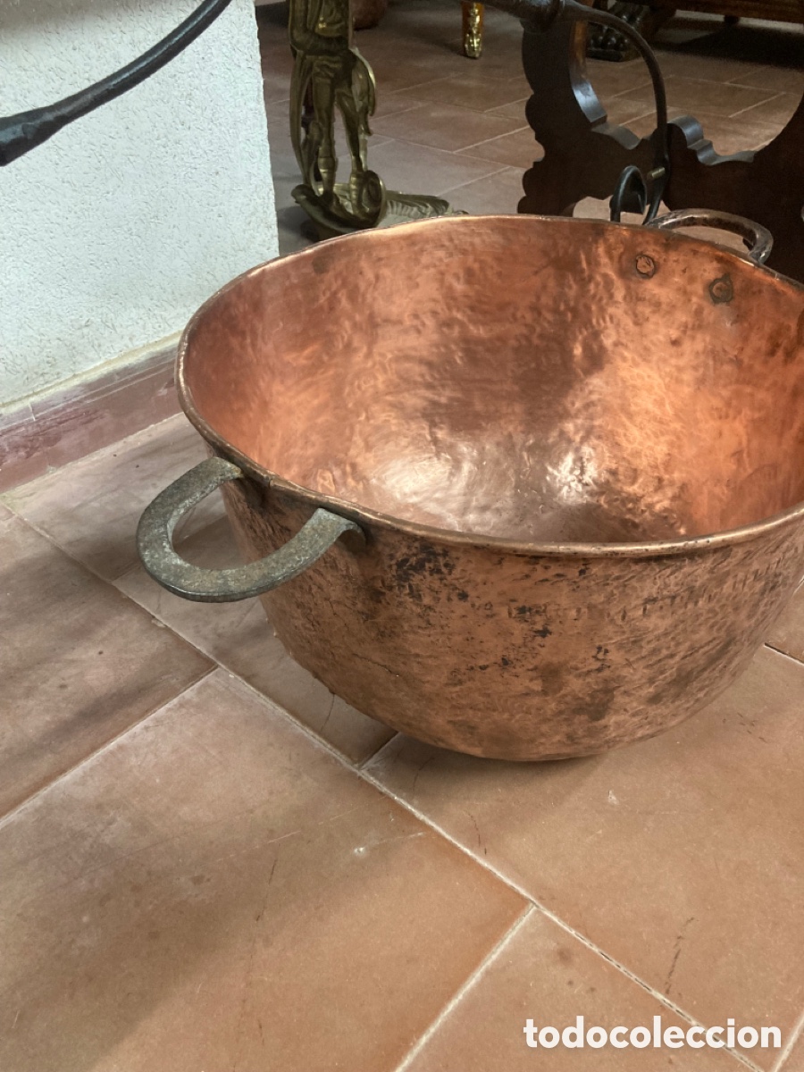Antig&uuml;edades: Antigua olla cobre restaurada - Foto 4