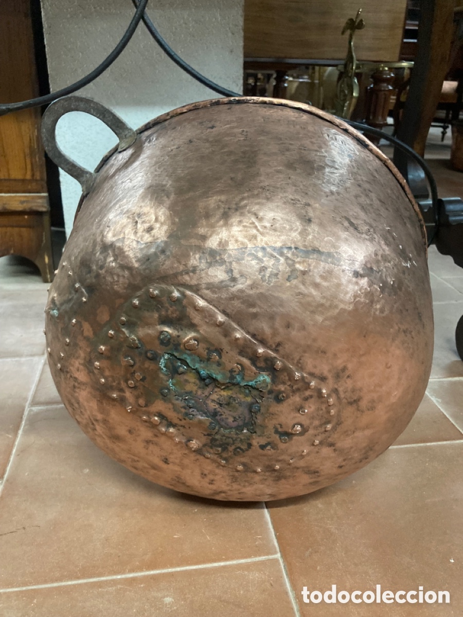 Antig&uuml;edades: Antigua olla cobre restaurada - Foto 8
