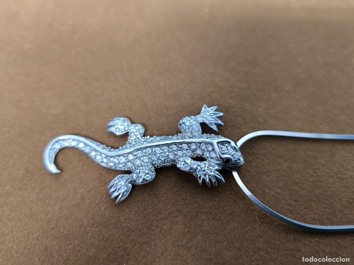 Antig&uuml;edades: COLLAR CON COLGANTE TIPO SALAMANDRA EN PLATA - Foto 2