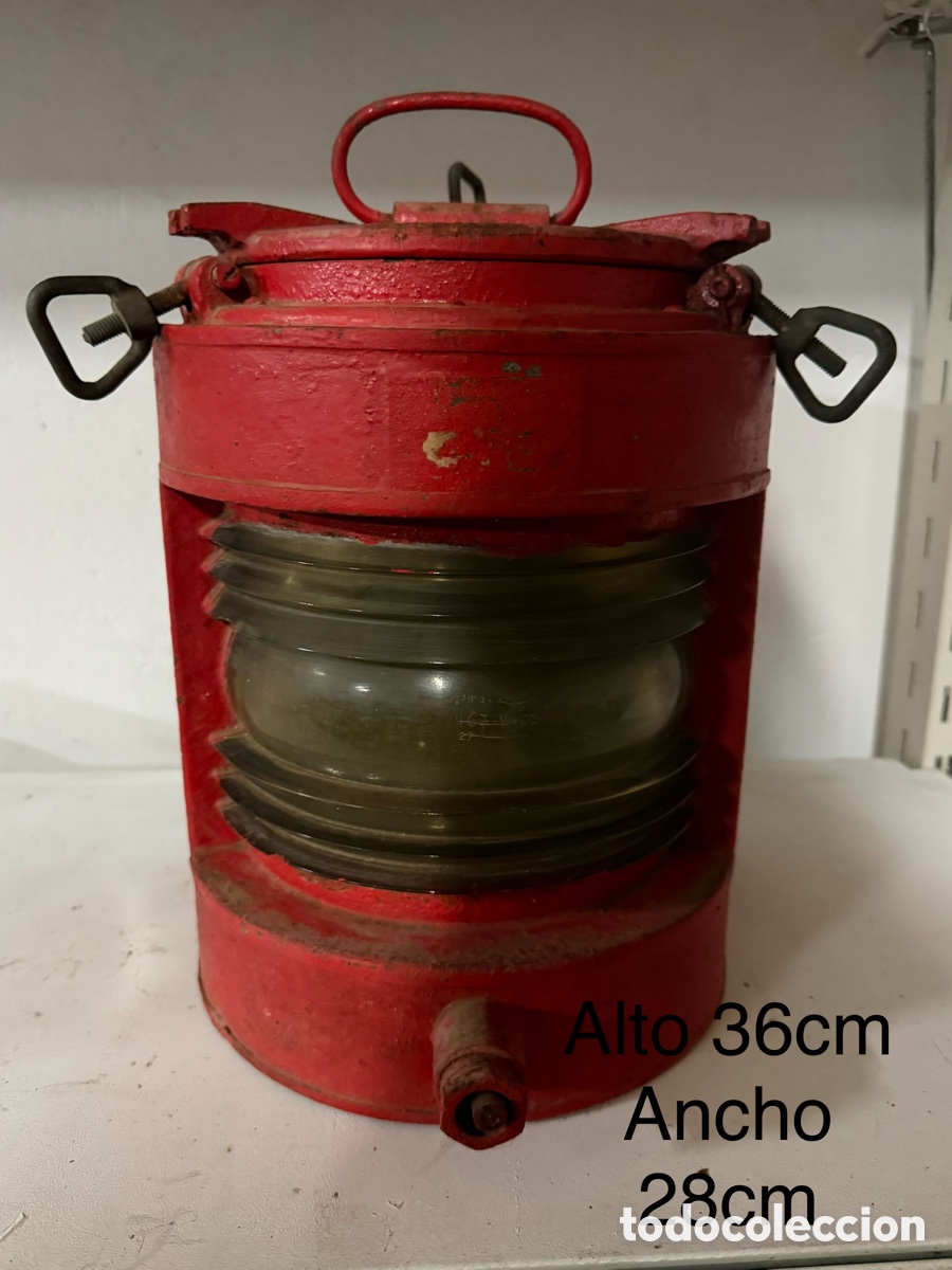 Antig&uuml;edades: Farol Mar&iacute;timo Industrial Rojo Antiguo - Foto 1