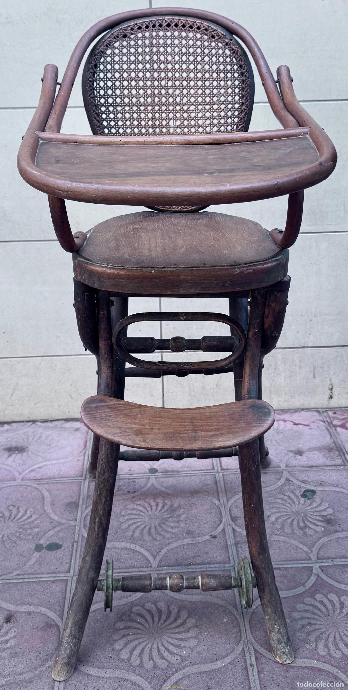 Antig&uuml;edades: ANTIGUA TRONA DE MADERA. Siglo XIX - Foto 2