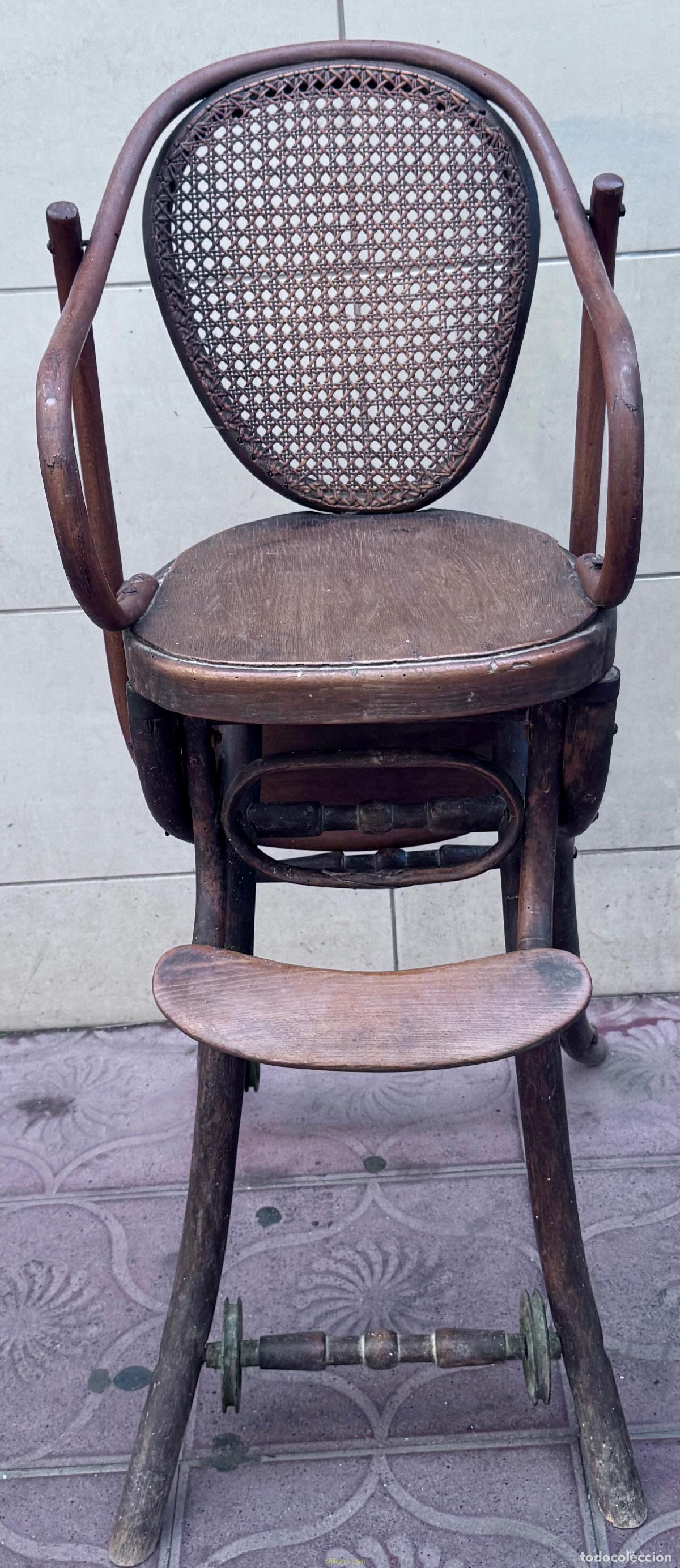 Antig&uuml;edades: ANTIGUA TRONA DE MADERA. Siglo XIX - Foto 5