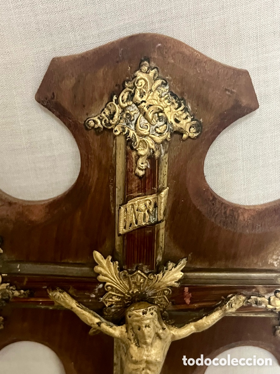Antig&uuml;edades: ANTIGUA BENDITERA DE MADERA Y METAL - Foto 5