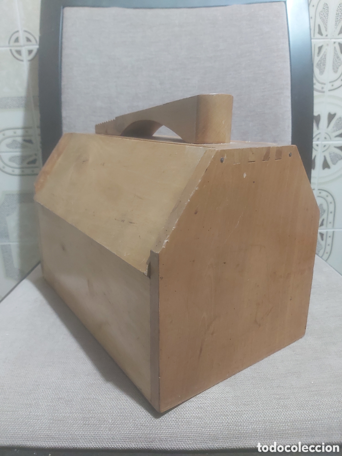 Antig&uuml;edades: Caja limpiabotas de madera. Sin roturas. - Foto 2