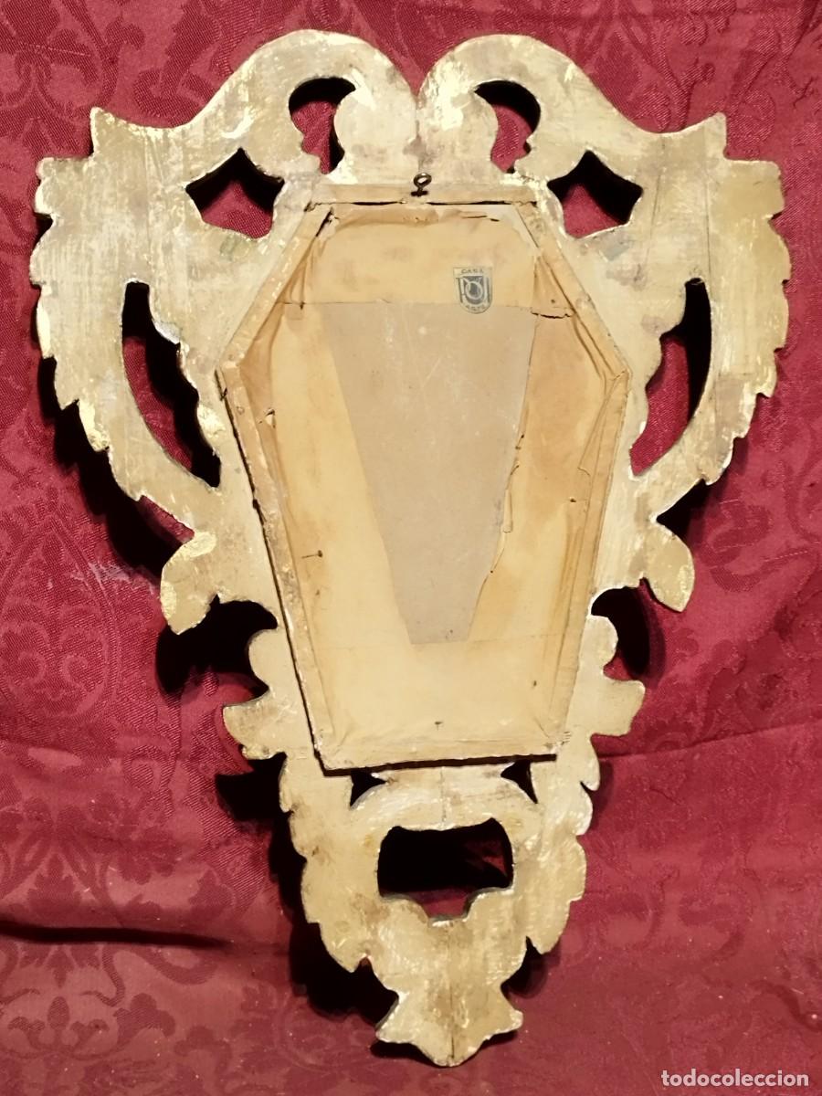 Antig&uuml;edades: ESPEJO CORNUCOPIA DE MADERA CALADA Y PAN DE ORO - Foto 7