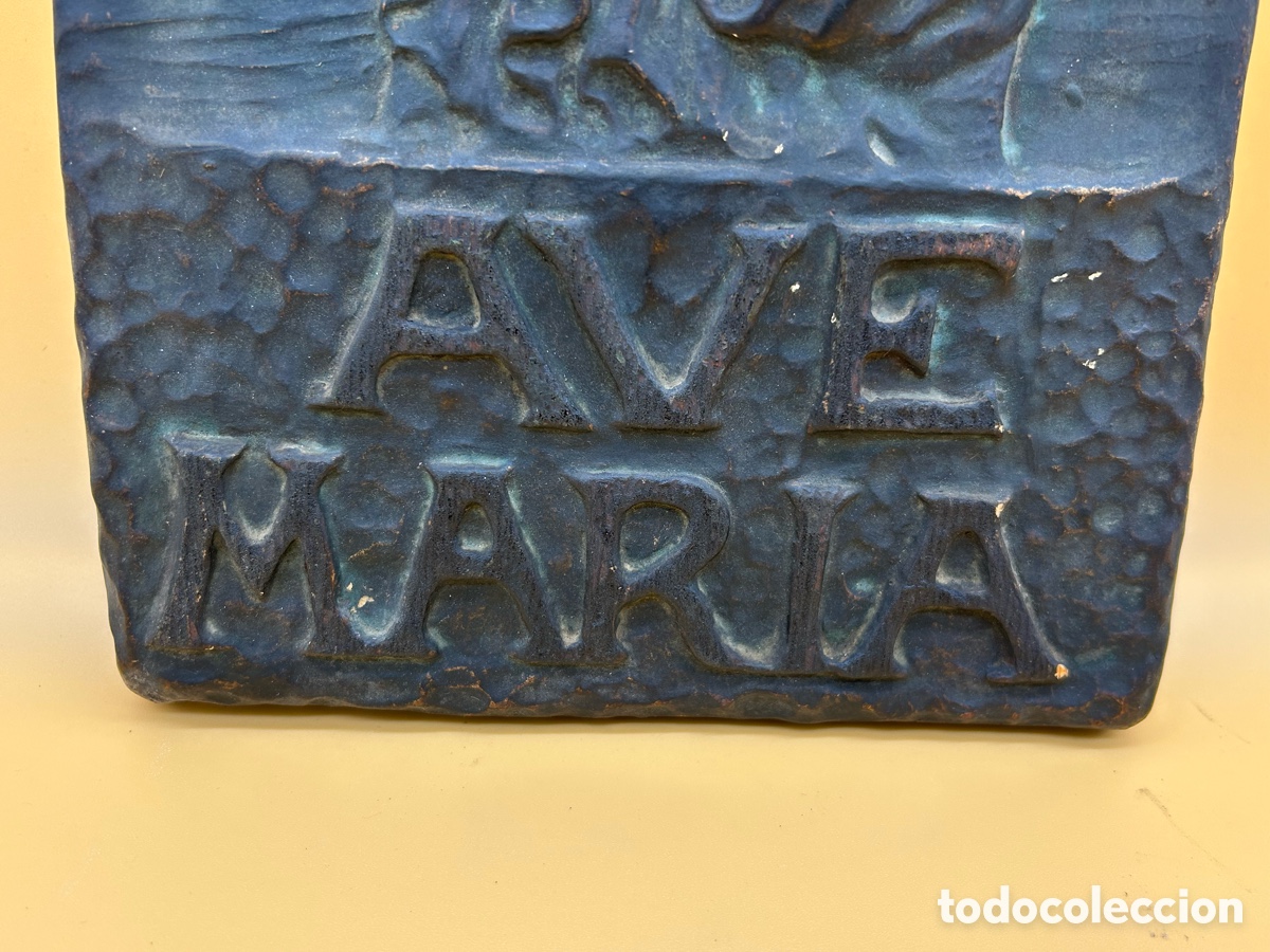 Antig&uuml;edades: Ave Mar&iacute;a de yeso pintado - Foto 3