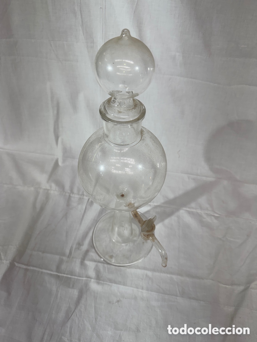 Antig&uuml;edades: Aparato de Kipp en cristal soplado - Foto 2