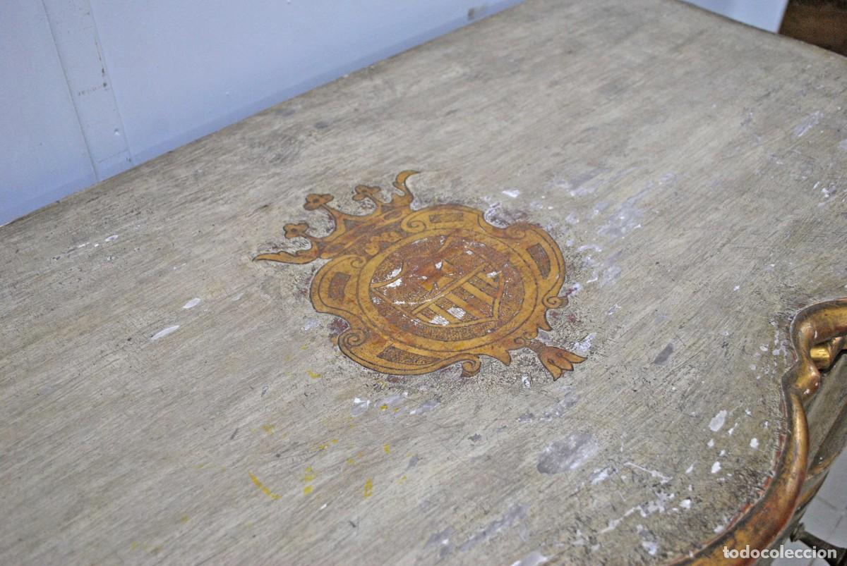 Antig&uuml;edades: C&Oacute;MODA SIGLO XVIII MADERA POLICROMADA - Foto 7