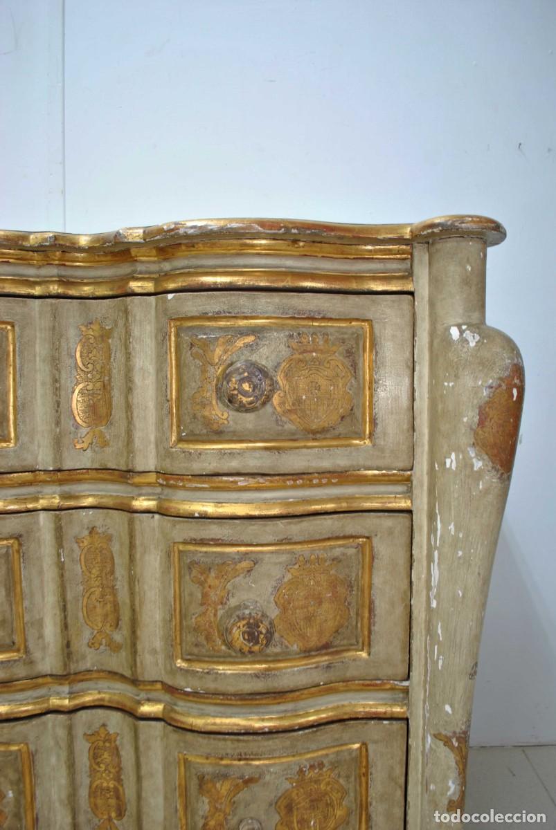 Antig&uuml;edades: C&Oacute;MODA SIGLO XVIII MADERA POLICROMADA - Foto 11