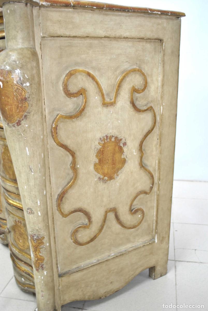 Antig&uuml;edades: C&Oacute;MODA SIGLO XVIII MADERA POLICROMADA - Foto 20
