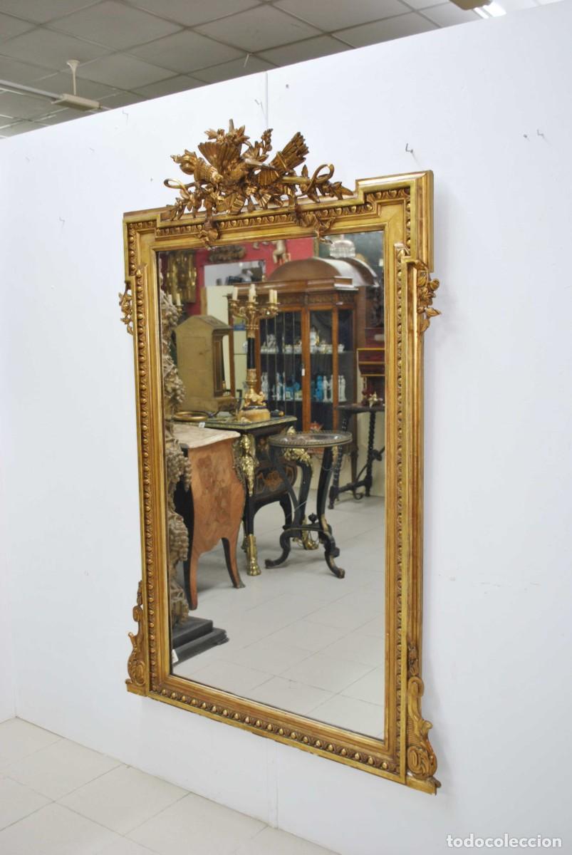 Antig&uuml;edades: ESPEJO ORO COPETE TALLADO - Foto 2