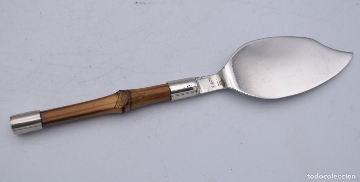 Antig&uuml;edades: Bandeja de servicio / mantequillera con pala - Plata - Foto 10