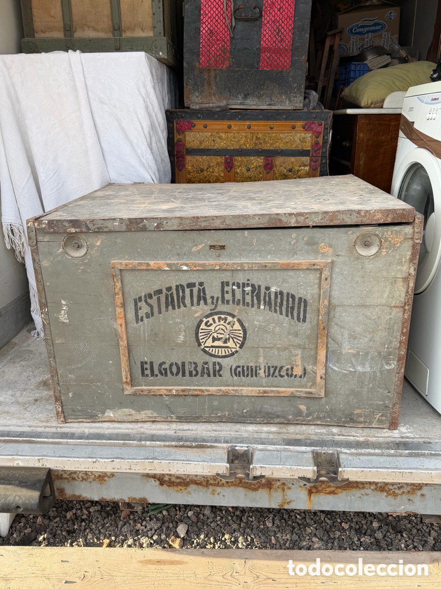 Antiguidades: Caja antigua el goibar Guip&uacute;zcoa de madera de cima