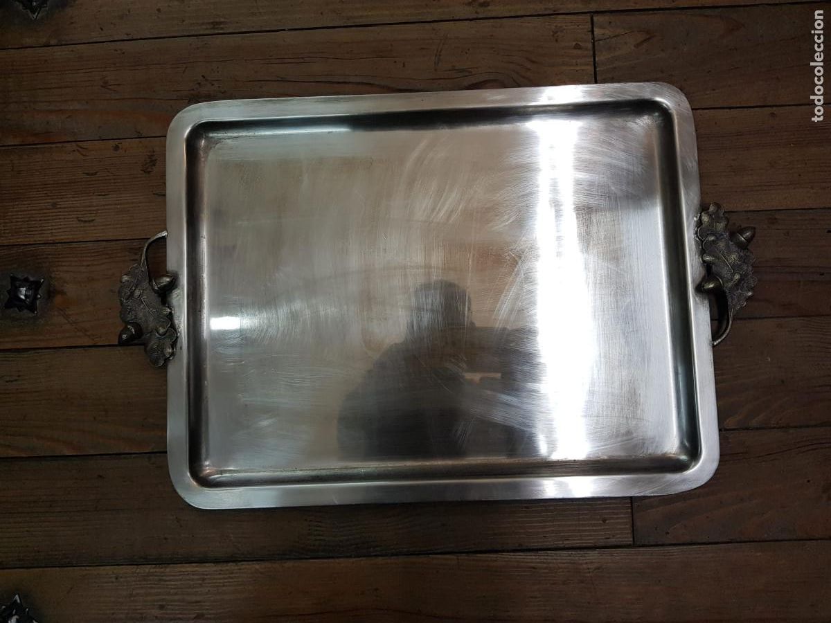 Antig&uuml;edades: ANTIGUA BANDEJA DE METAL - Foto 1