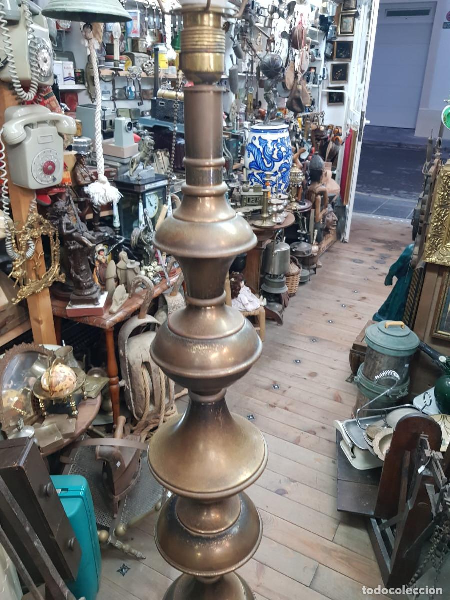 Antig&uuml;edades: ANTIGUO PIE DE LAMPARA DE BRONCE-FUNCIONA - Foto 4