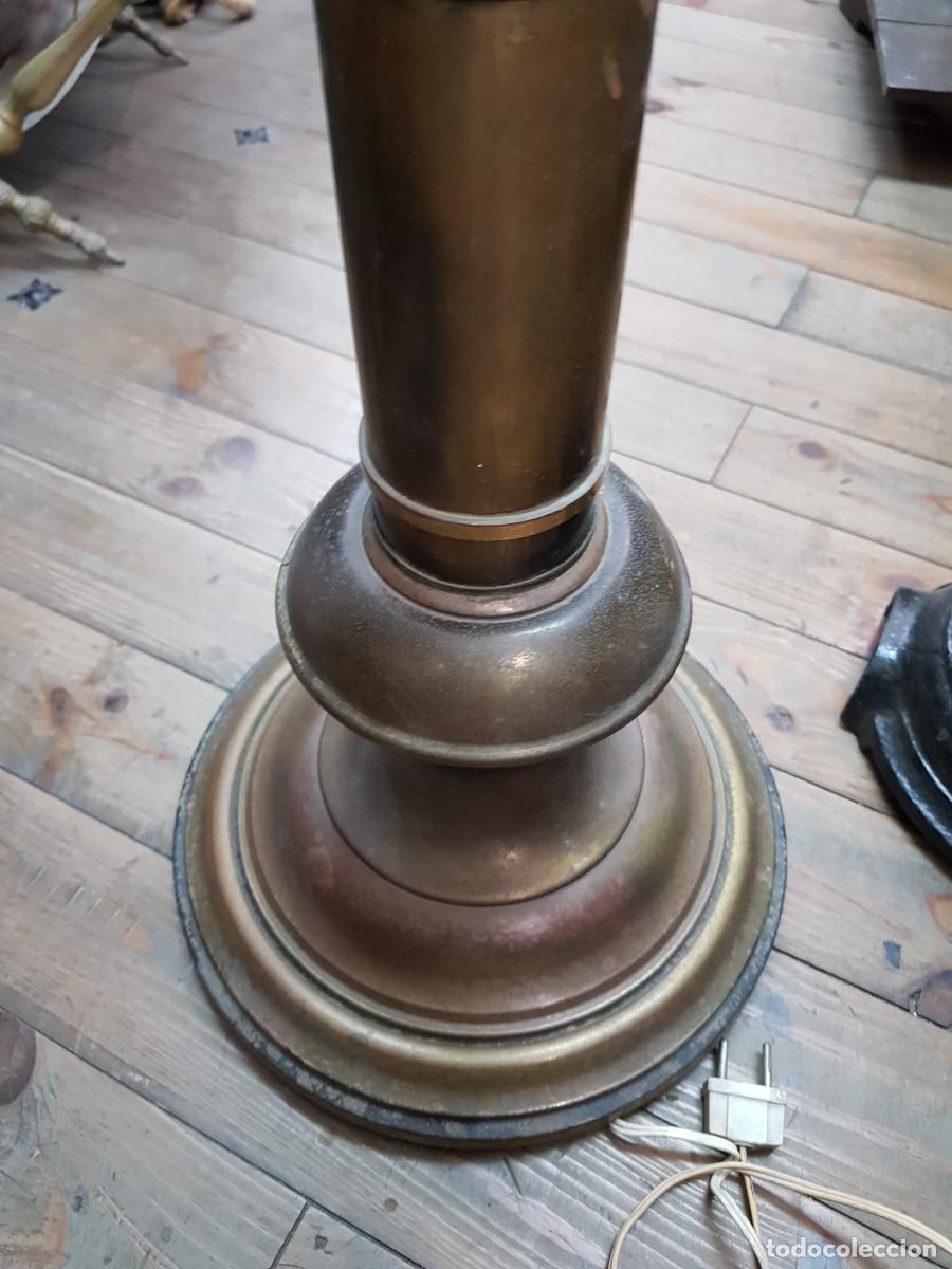 Antig&uuml;edades: ANTIGUO PIE DE LAMPARA DE BRONCE-FUNCIONA - Foto 7