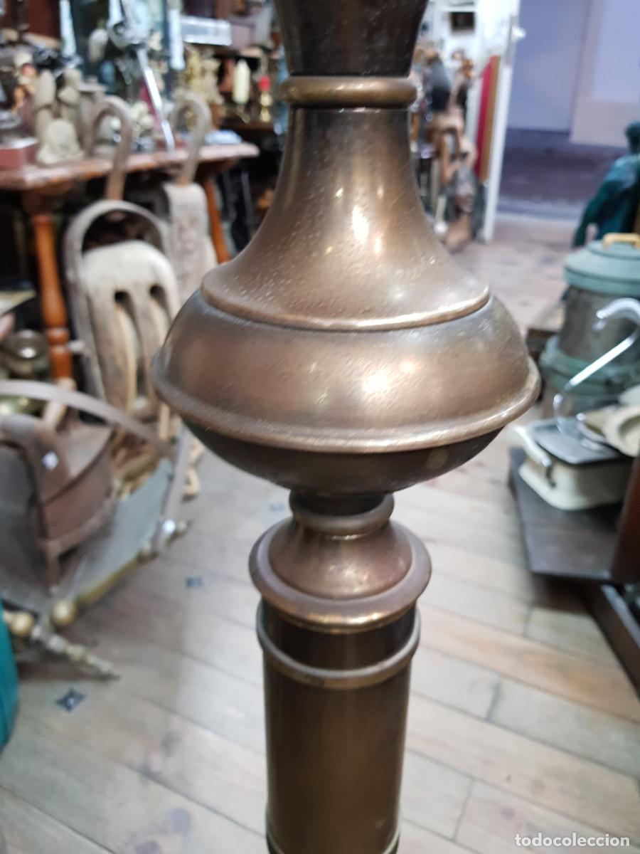 Antig&uuml;edades: ANTIGUO PIE DE LAMPARA DE BRONCE-FUNCIONA - Foto 8