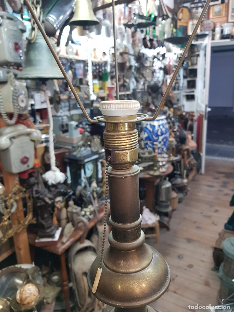 Antig&uuml;edades: ANTIGUO PIE DE LAMPARA DE BRONCE-FUNCIONA - Foto 12