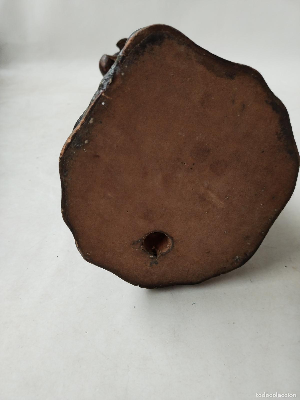 Antig&uuml;edades: figura de mujer china con alc&oacute;n en madera policromada - Foto 5