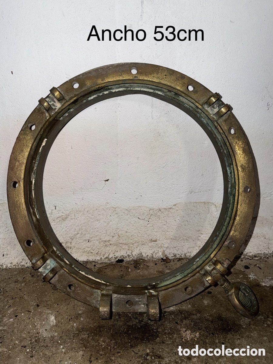 Antiguidades: Escotilla/Portillo Bronce Barco Antiguo 53cm