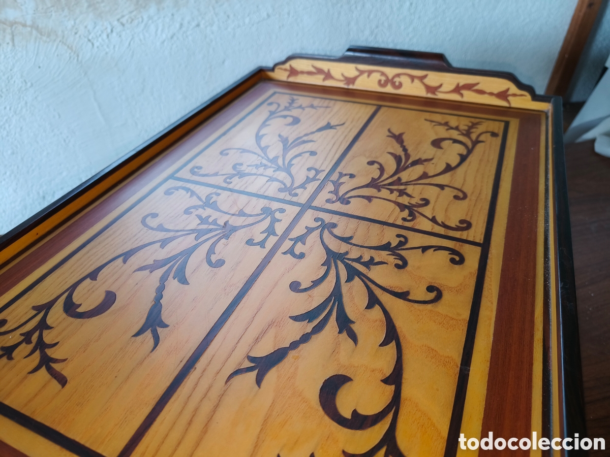 Antig&uuml;edades: Bandeja cama marqueter&iacute;a - Foto 2